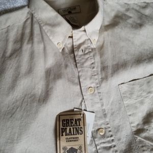 Mens Great Plains buttondown khaki shirt